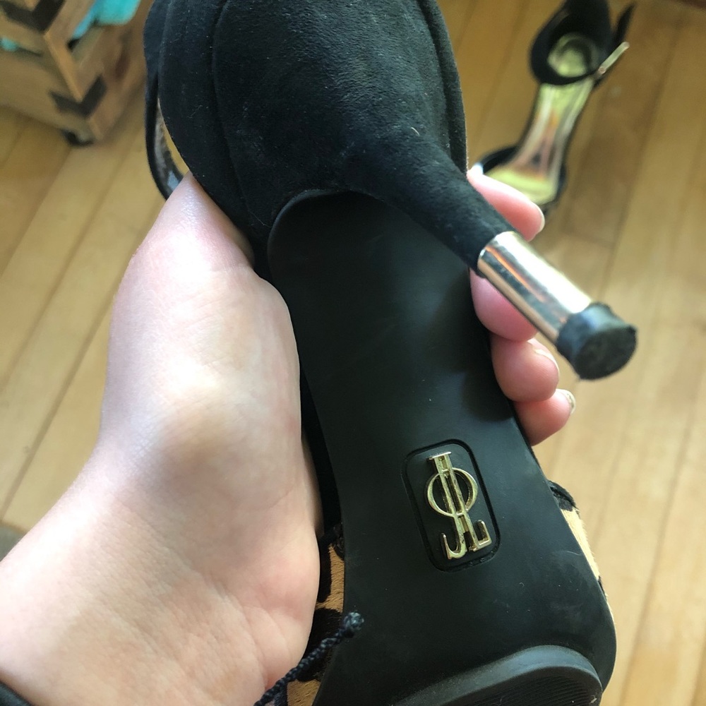 J Lo Cheetah Print And Gold Stiletto